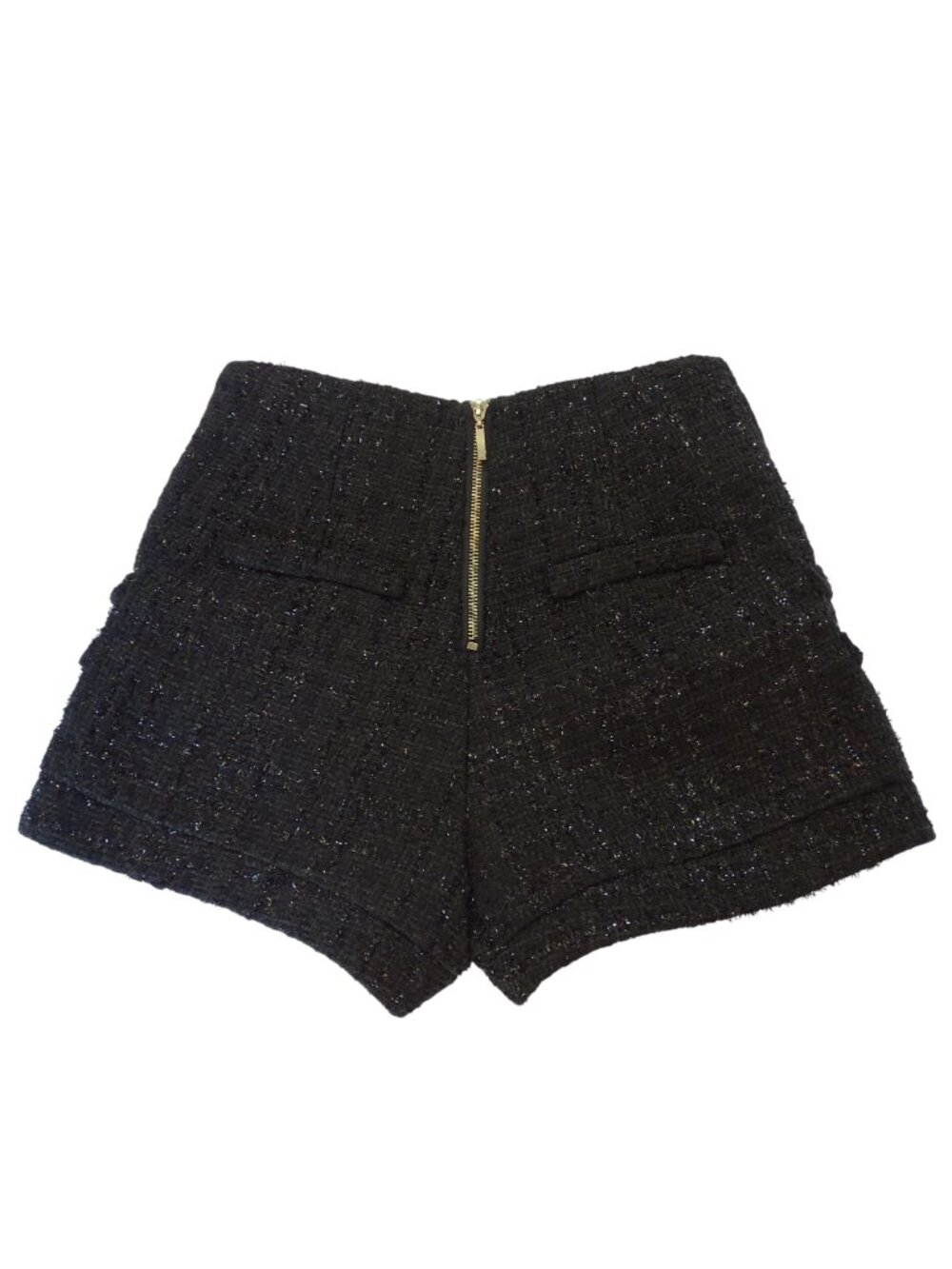 Lady CL Clin Design High Waist Black Shorts Sparkle Size L 28" Festive Mobwife - Picture 3 of 9